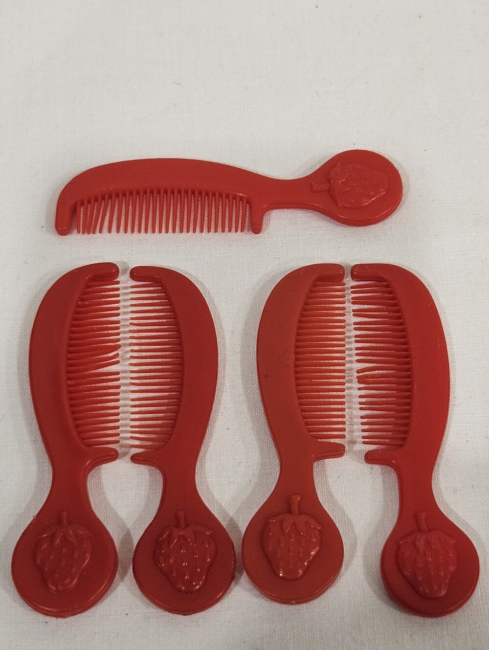 Vintage 1980s Strawberry Shortcake Red Berry Hair Combs By Kenner - Set Of 5